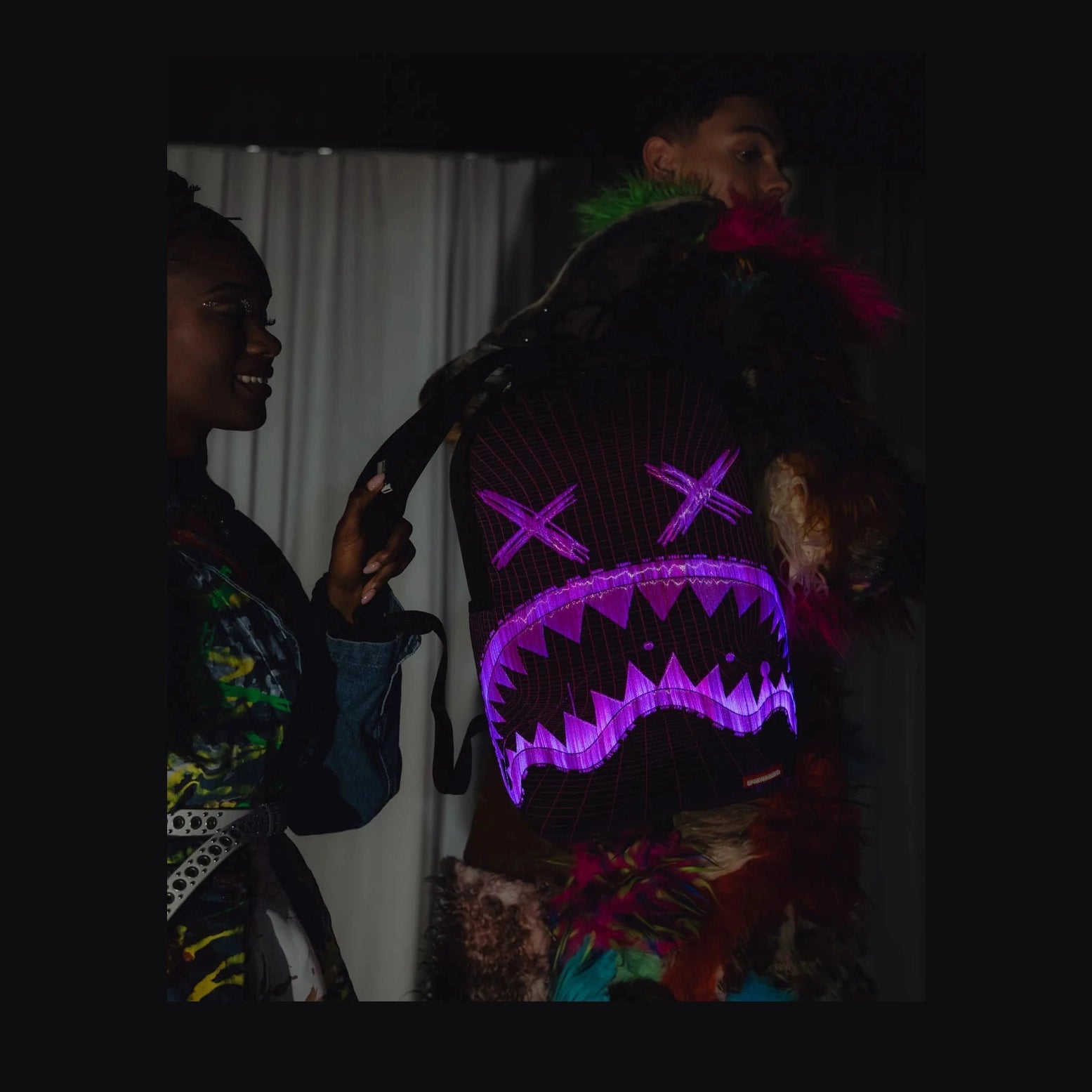 Spray ground Fiber Optics Party Shark Backpack 