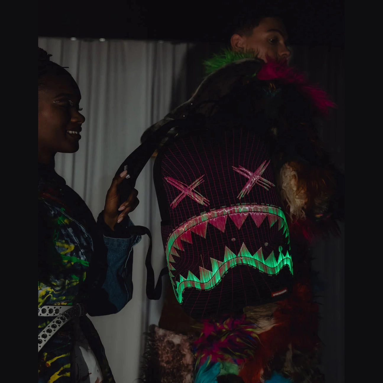 Spray ground Fiber Optics Party Shark Backpack 