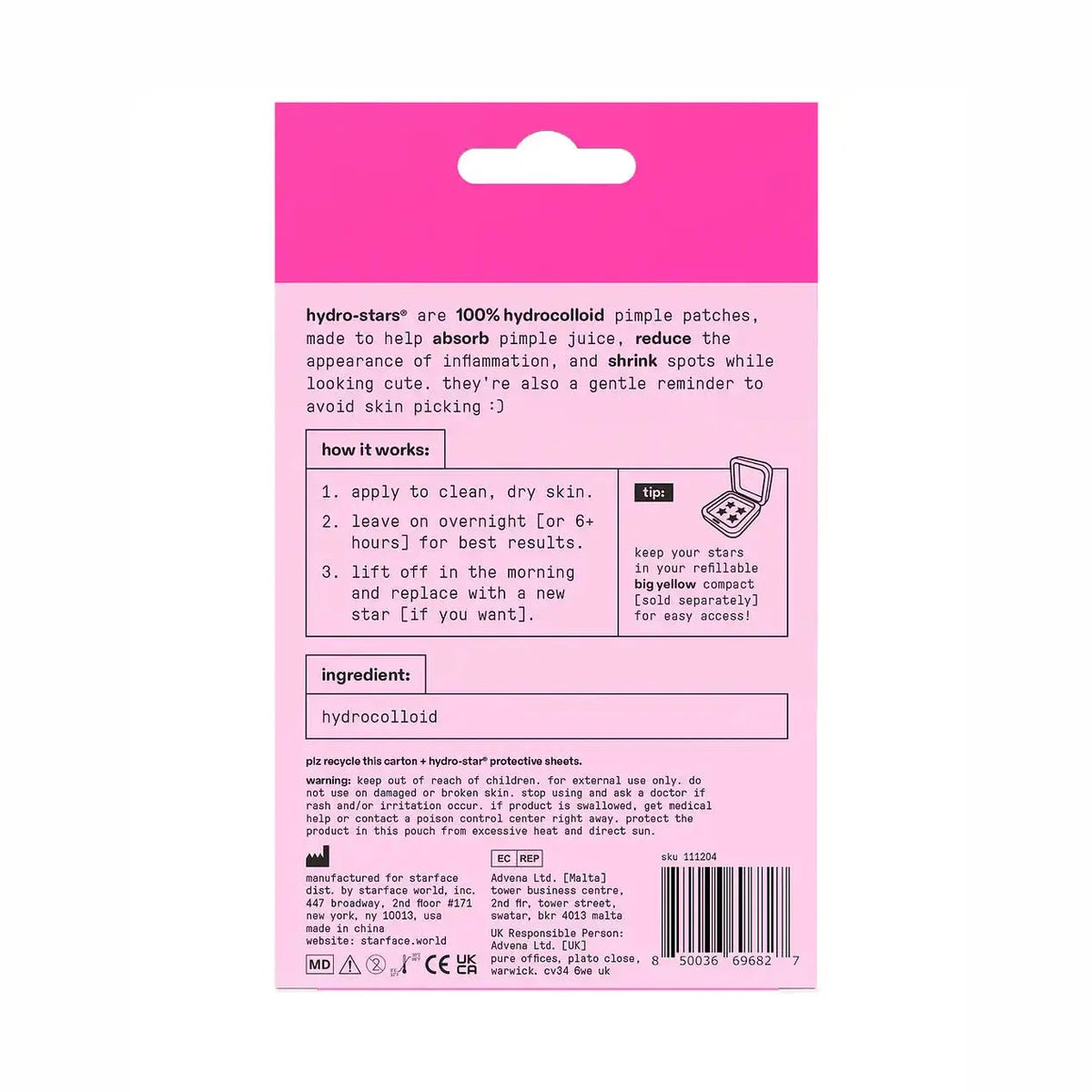 Starface Hydro-Star Pink Pimple Patches 