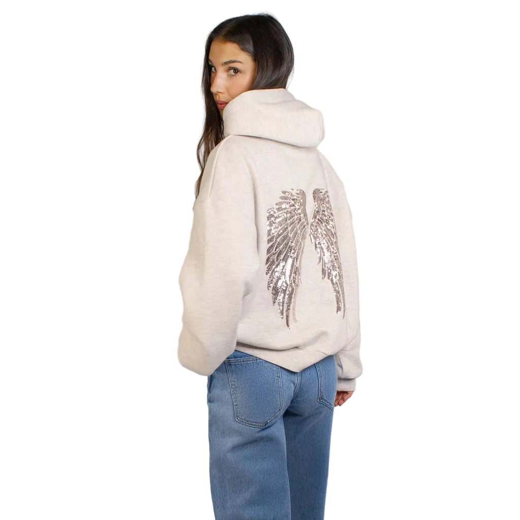 Subdued Wings sequin hoodie