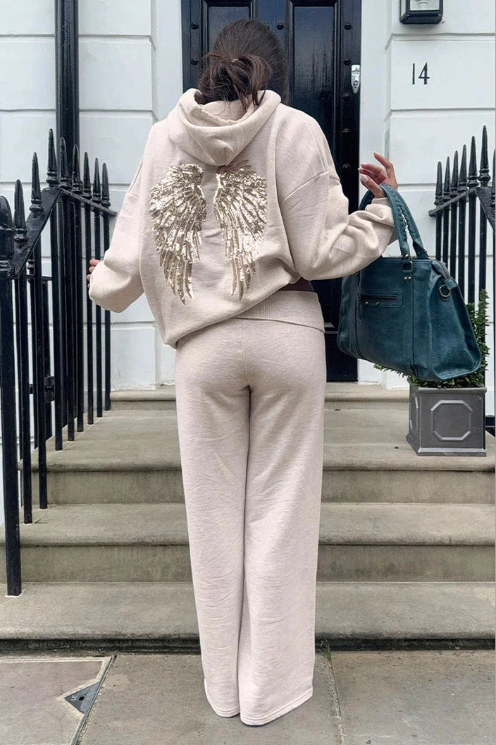 Subdued Wings sequin hoodie
