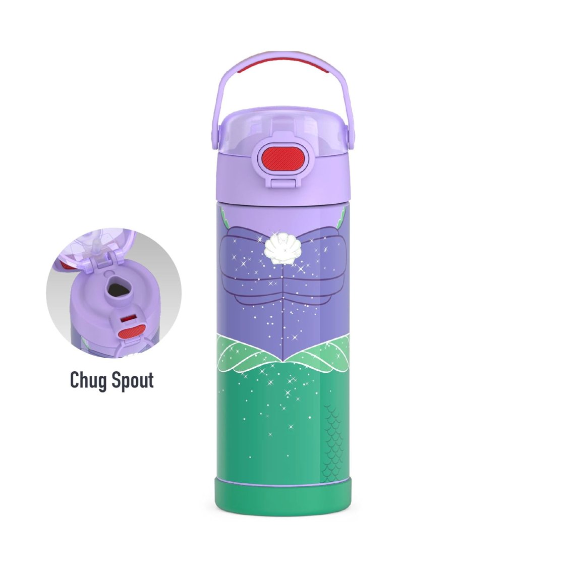 THERMOS FUNTAINER Water Bottle with Spout 16 oz. - Princess Ariel 