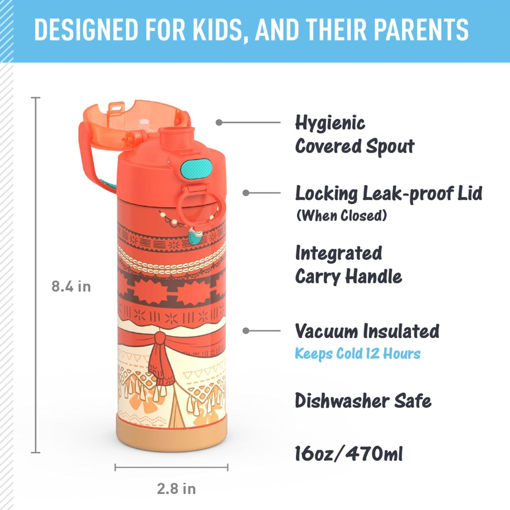 THERMOS FUNTAINER Water Bottle with Spout 16 oz. - Princess Moana 