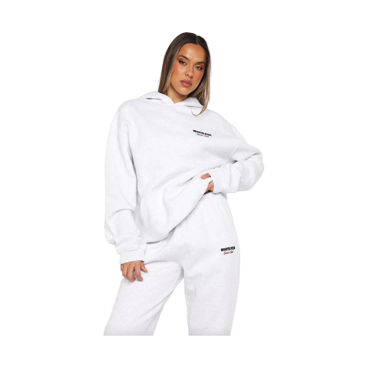 White Fox Club 14 Izzy Oversized Hoodie Grey Marle