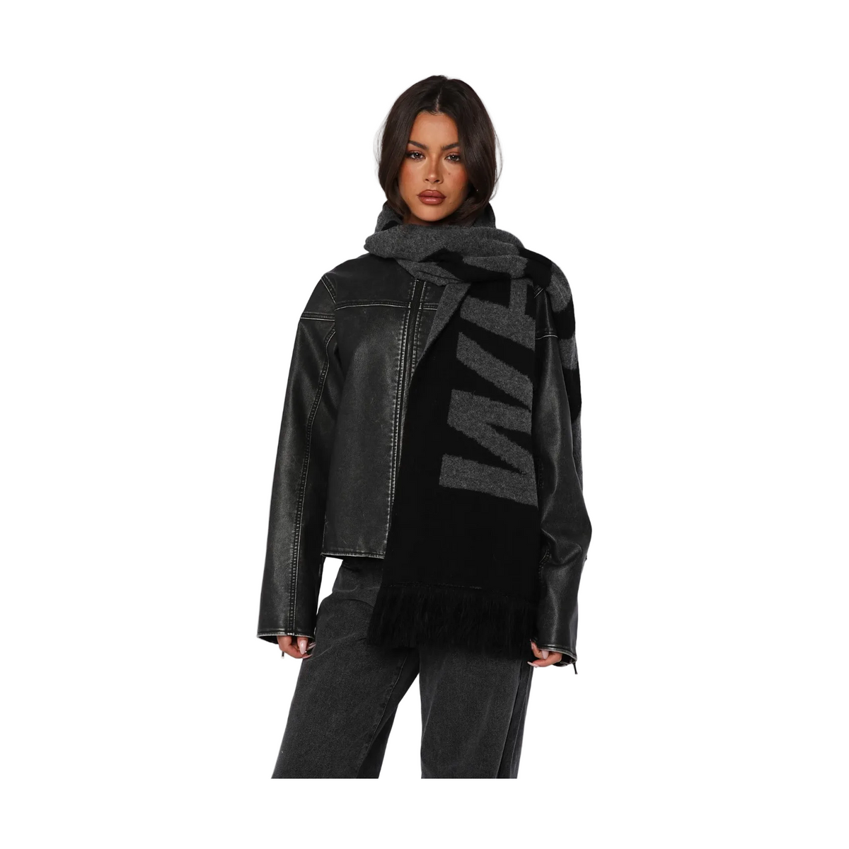 White Fox Falsetto Scarf Black