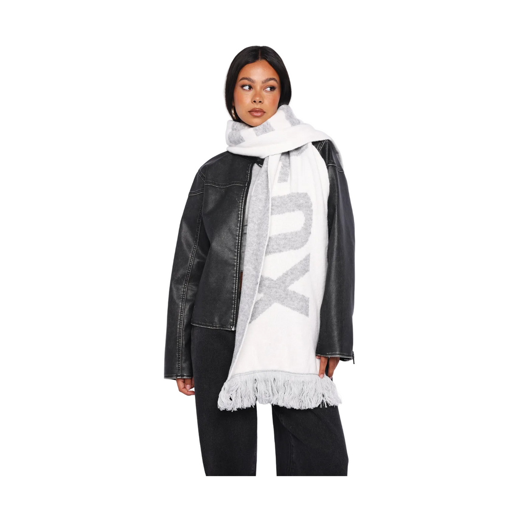 White Fox Falsetto Scarf Grey