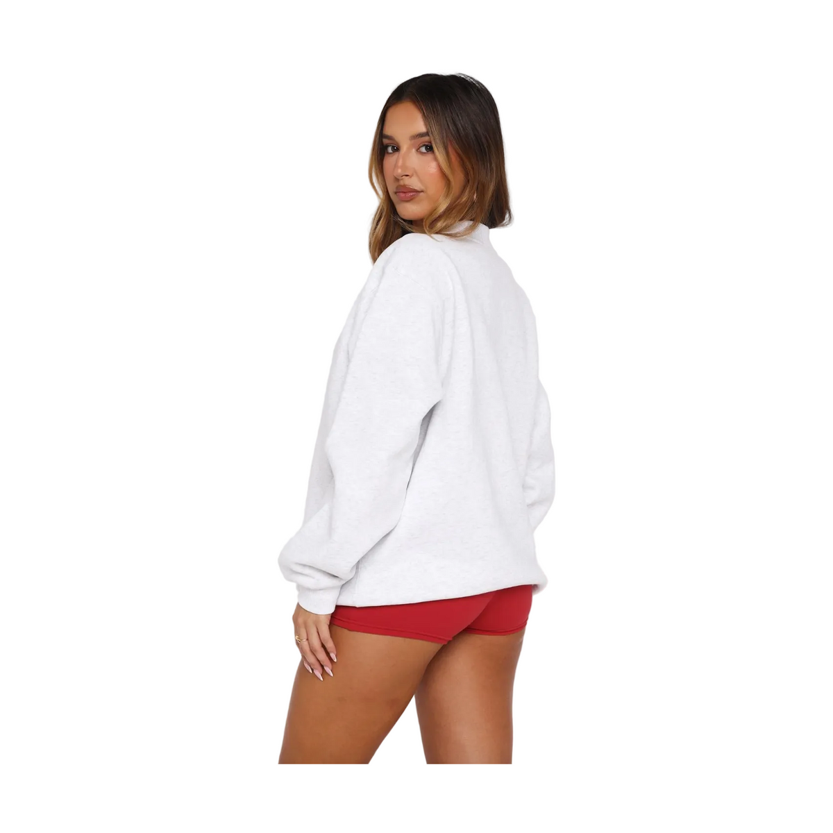 White Fox Lucky Thirteen Kalena Oversized Sweater Grey Marle