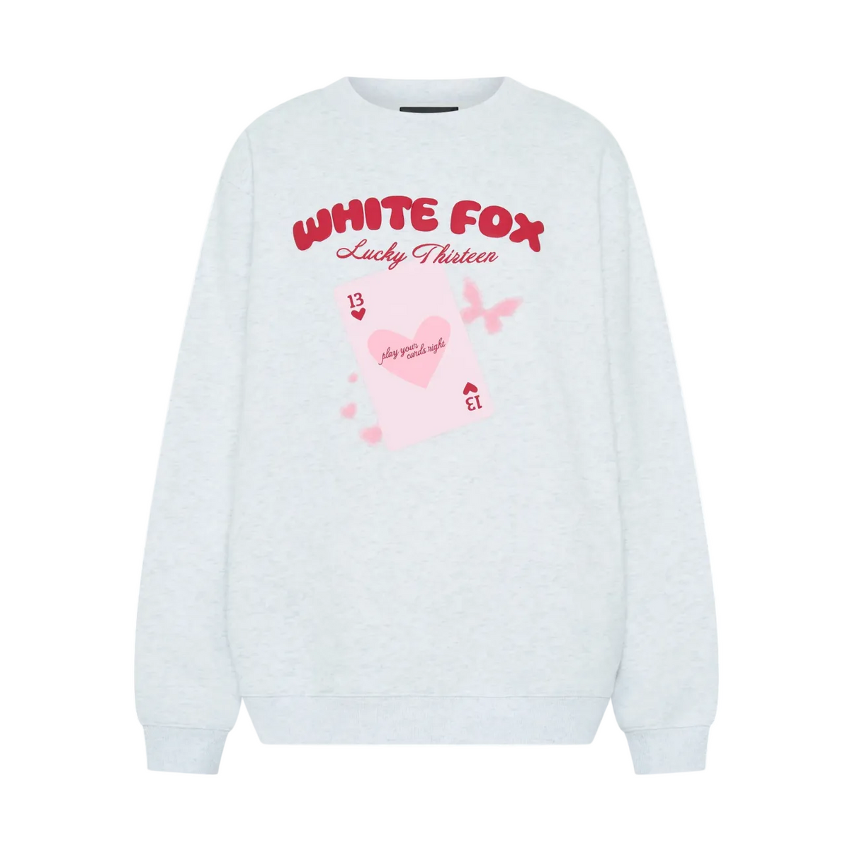 White Fox Lucky Thirteen Kalena Oversized Sweater Grey Marle
