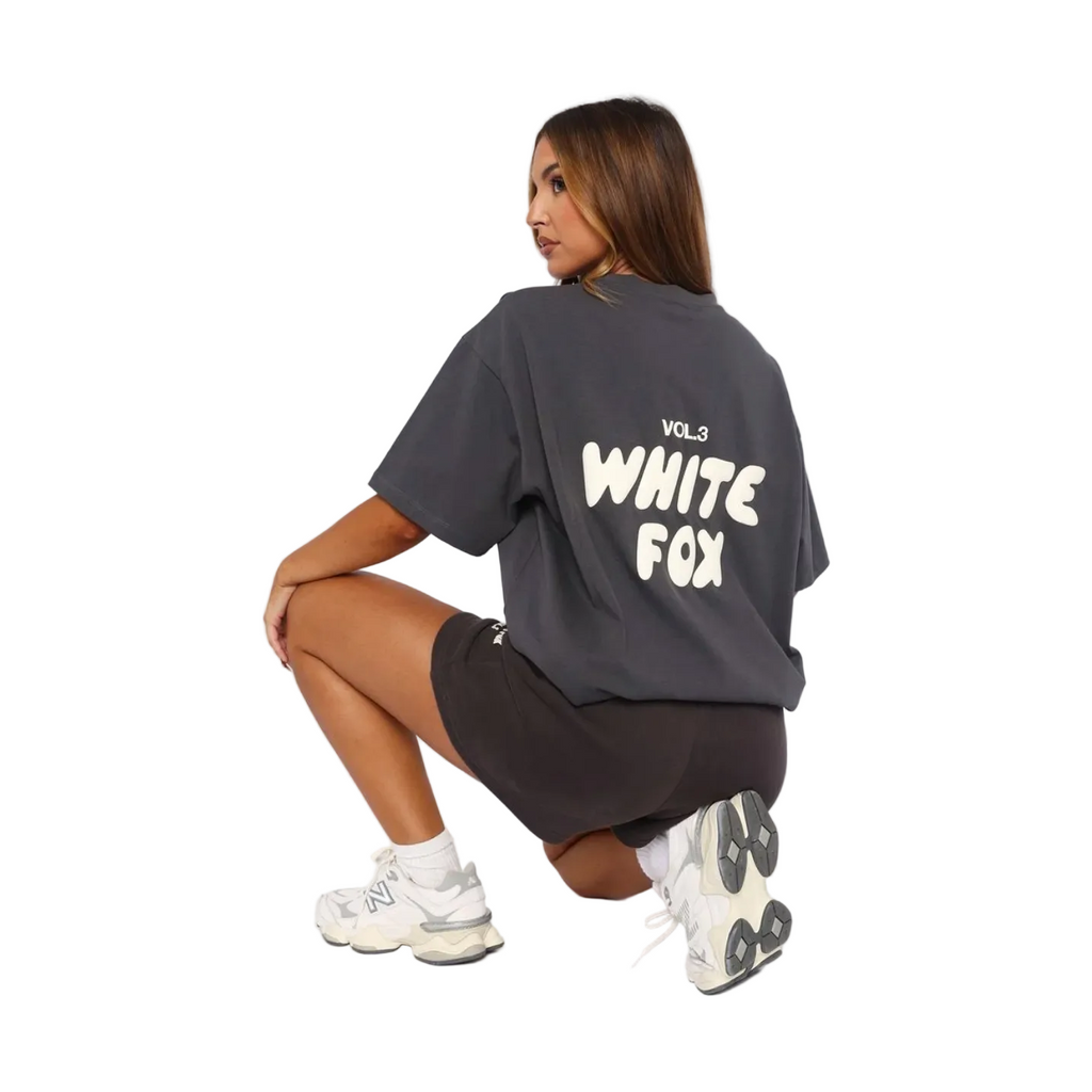 White Fox Offstage Back Graphic Oversized Tee Shadow