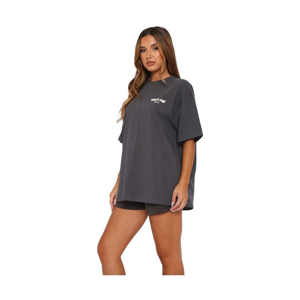 White Fox Offstage Back Graphic Oversized Tee Shadow