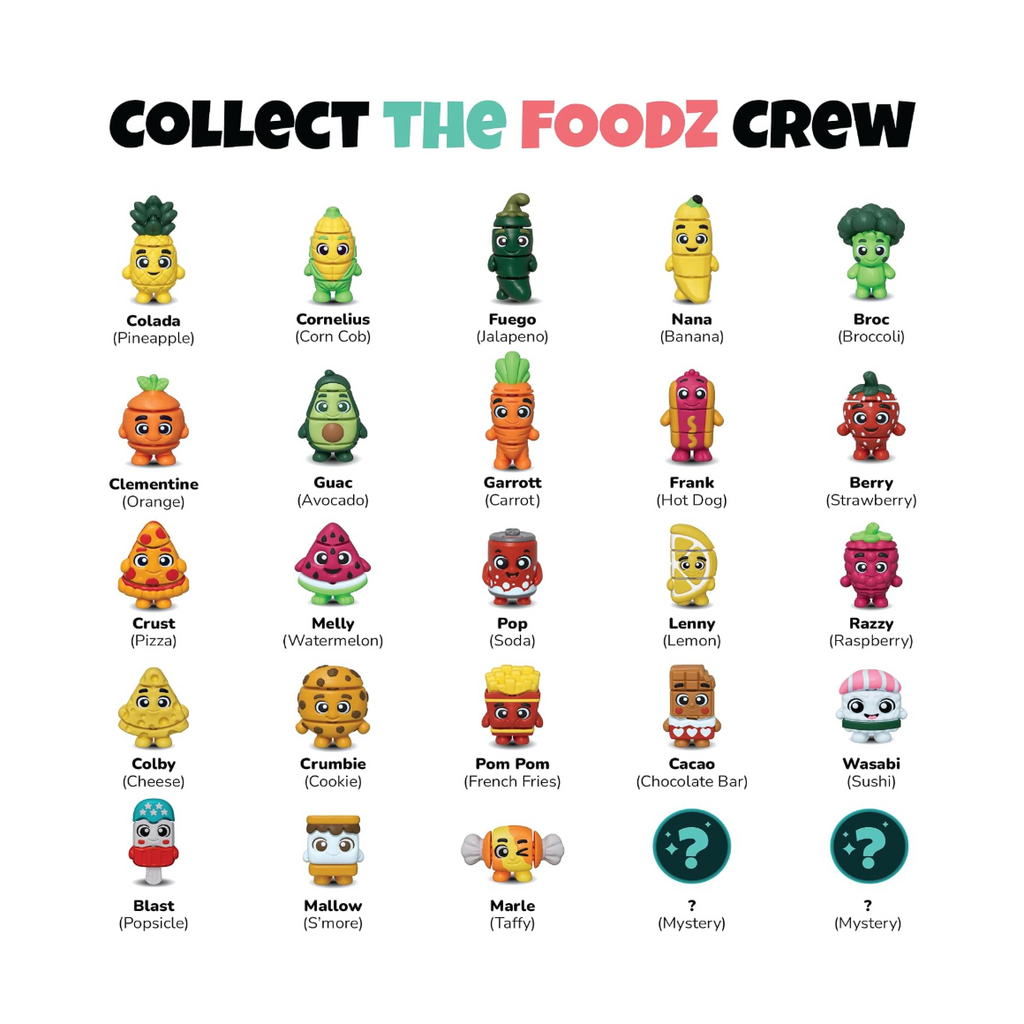 Wigglitz Foodz 25 Pack Collectible Wiggly Fidget Toys