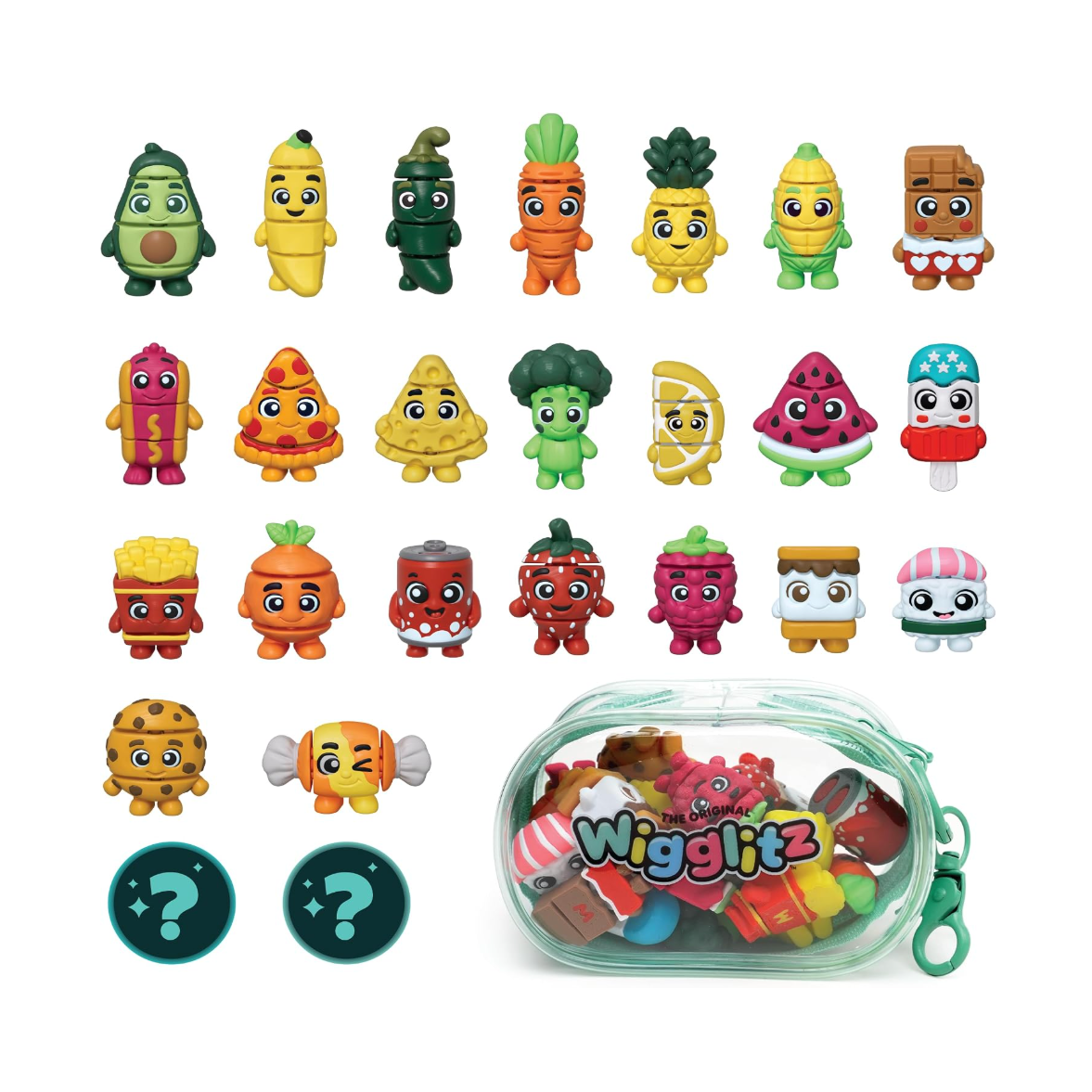 Wigglitz Foodz 25 Pack Collectible Wiggly Fidget Toys
