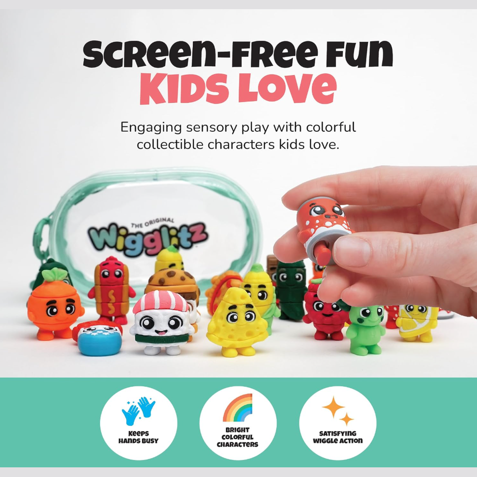 Wigglitz Foodz 25 Pack Collectible Wiggly Fidget Toys
