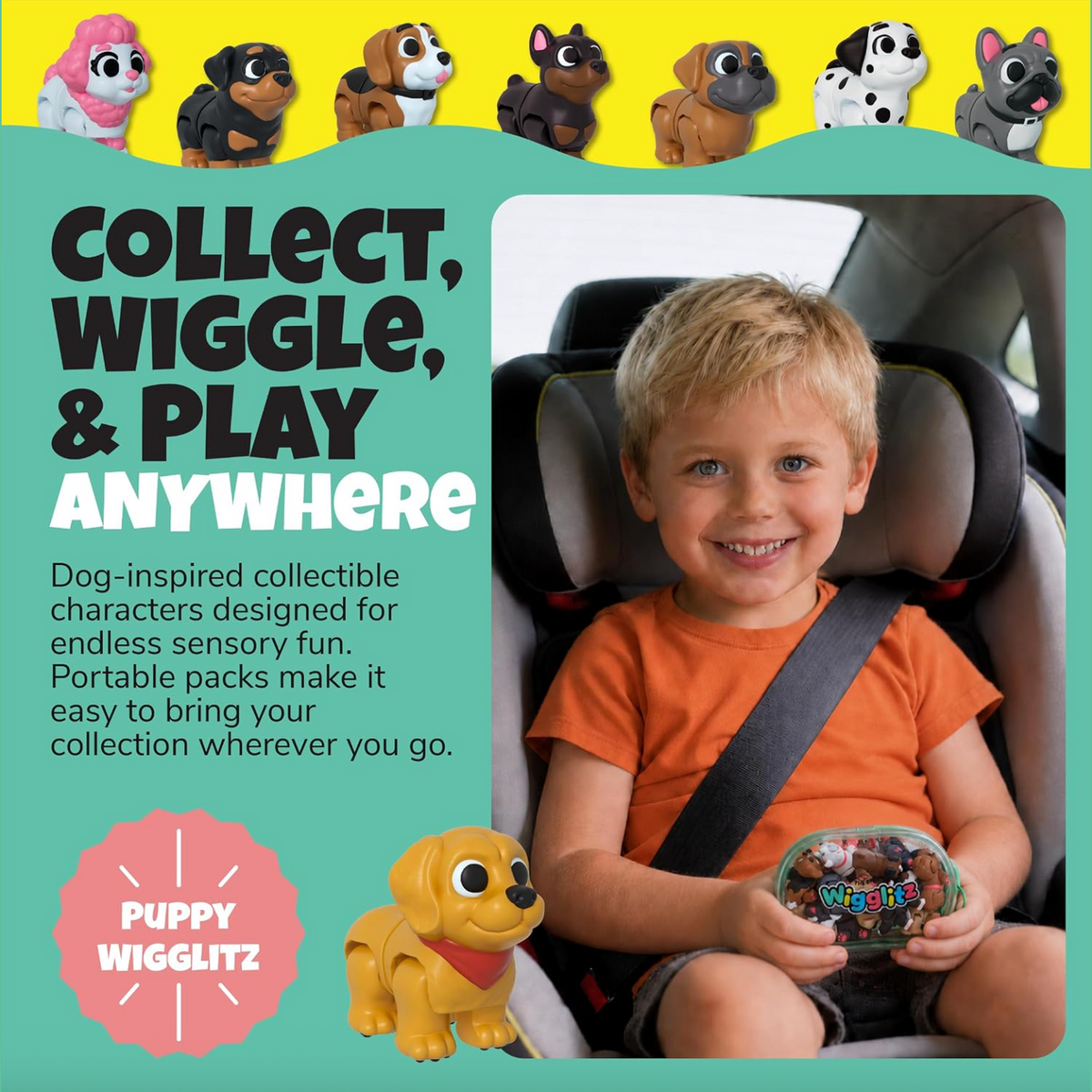 Wigglitz Puppies 25 Pack Collectible Wiggly Fidget Toys