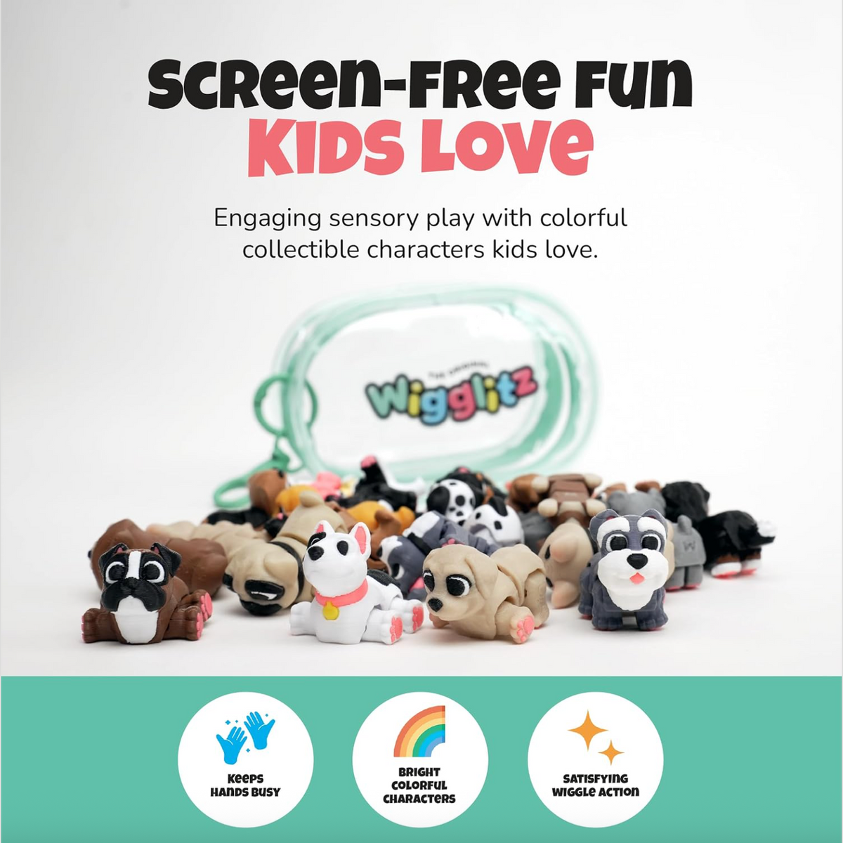 Wigglitz Puppies 25 Pack Collectible Wiggly Fidget Toys