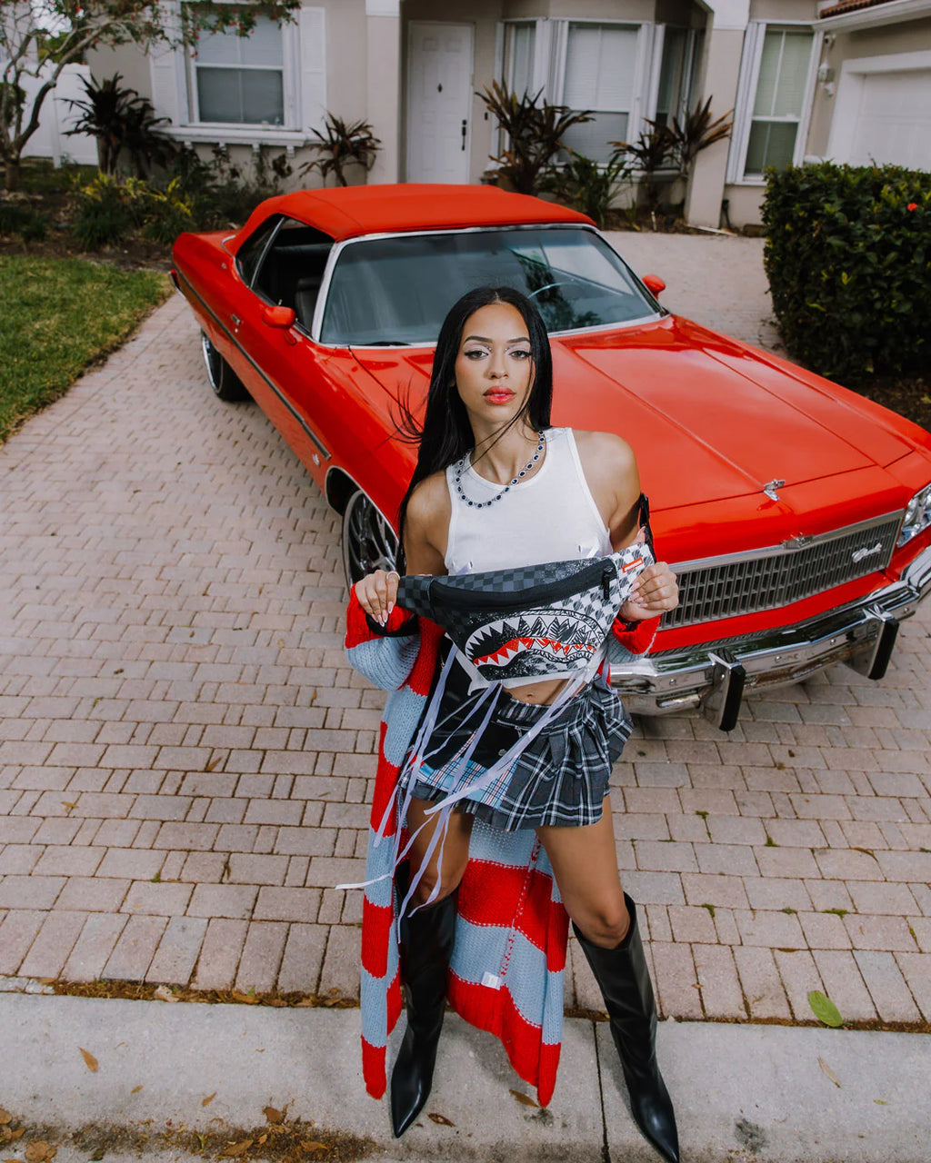 Spray Groud- CrossBody SCRIBBLE DRIBBLE CHECK SAVVY