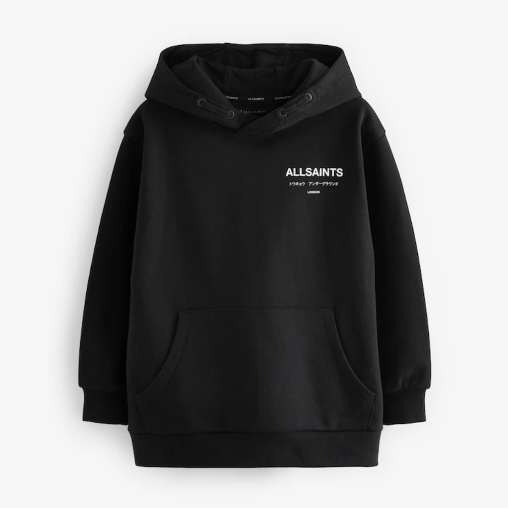 smALLSAINTS Black Oversized Underground Pullover Hoodie
