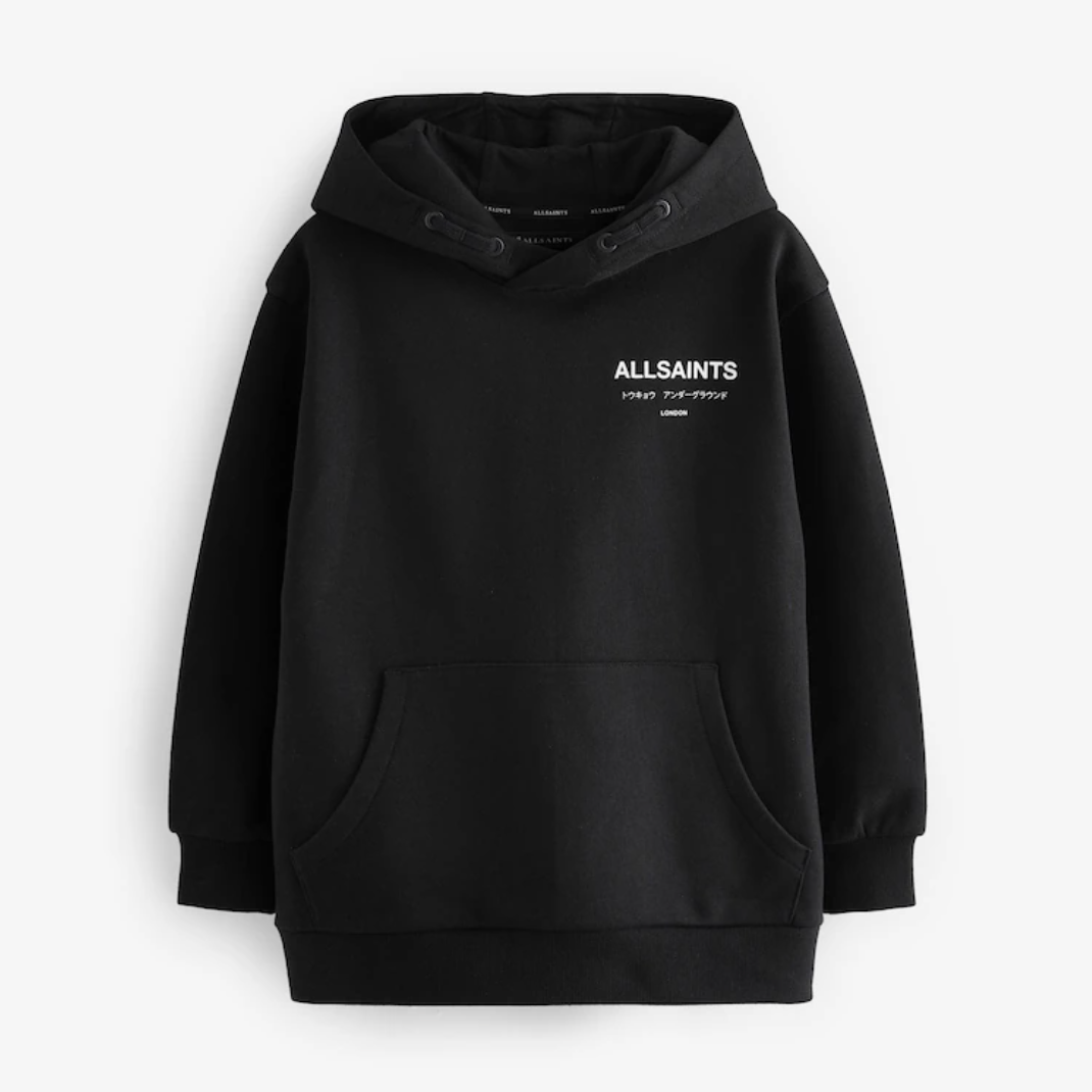 smALLSAINTS Black Oversized Underground Pullover Hoodie