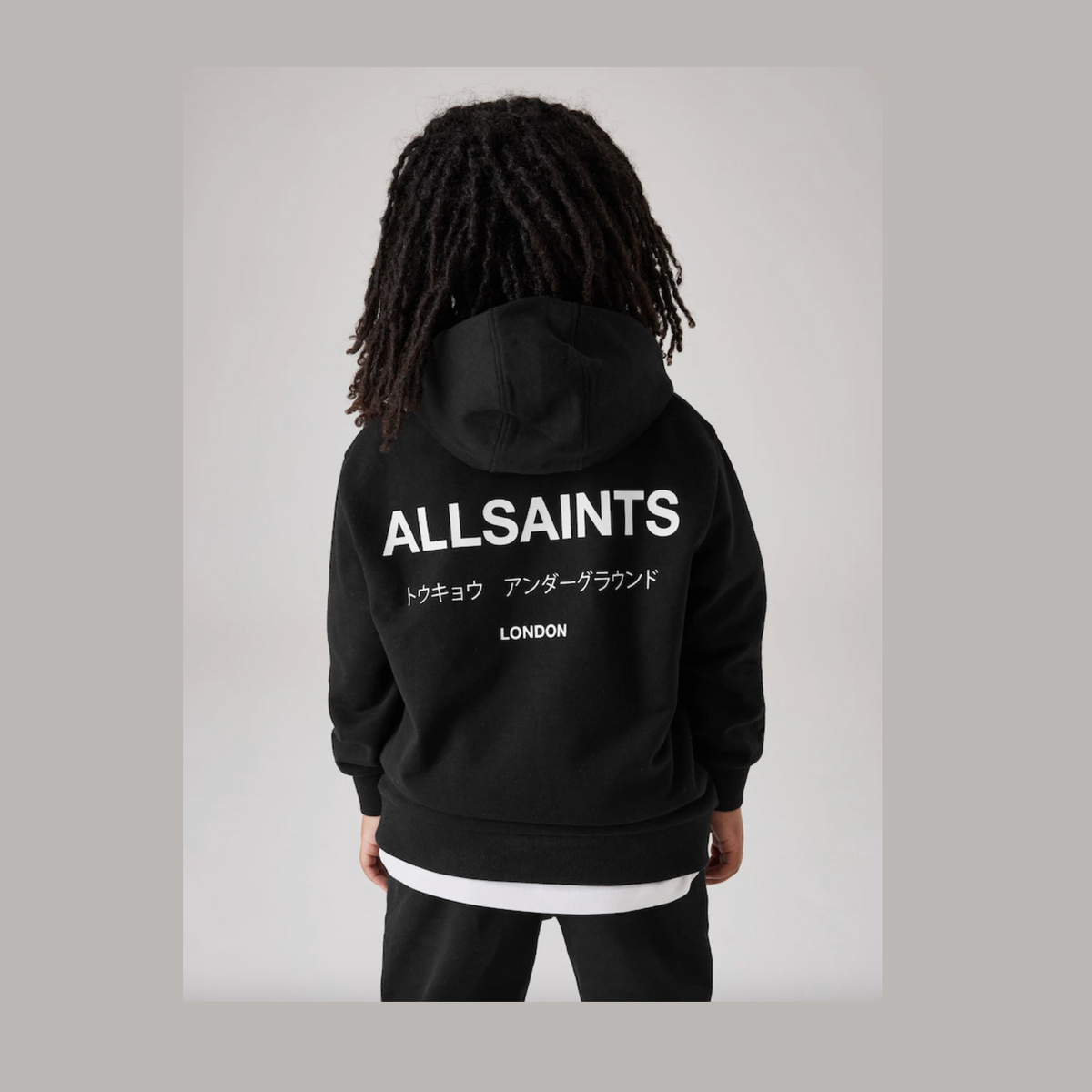 smALLSAINTS Black Oversized Underground Pullover Hoodie