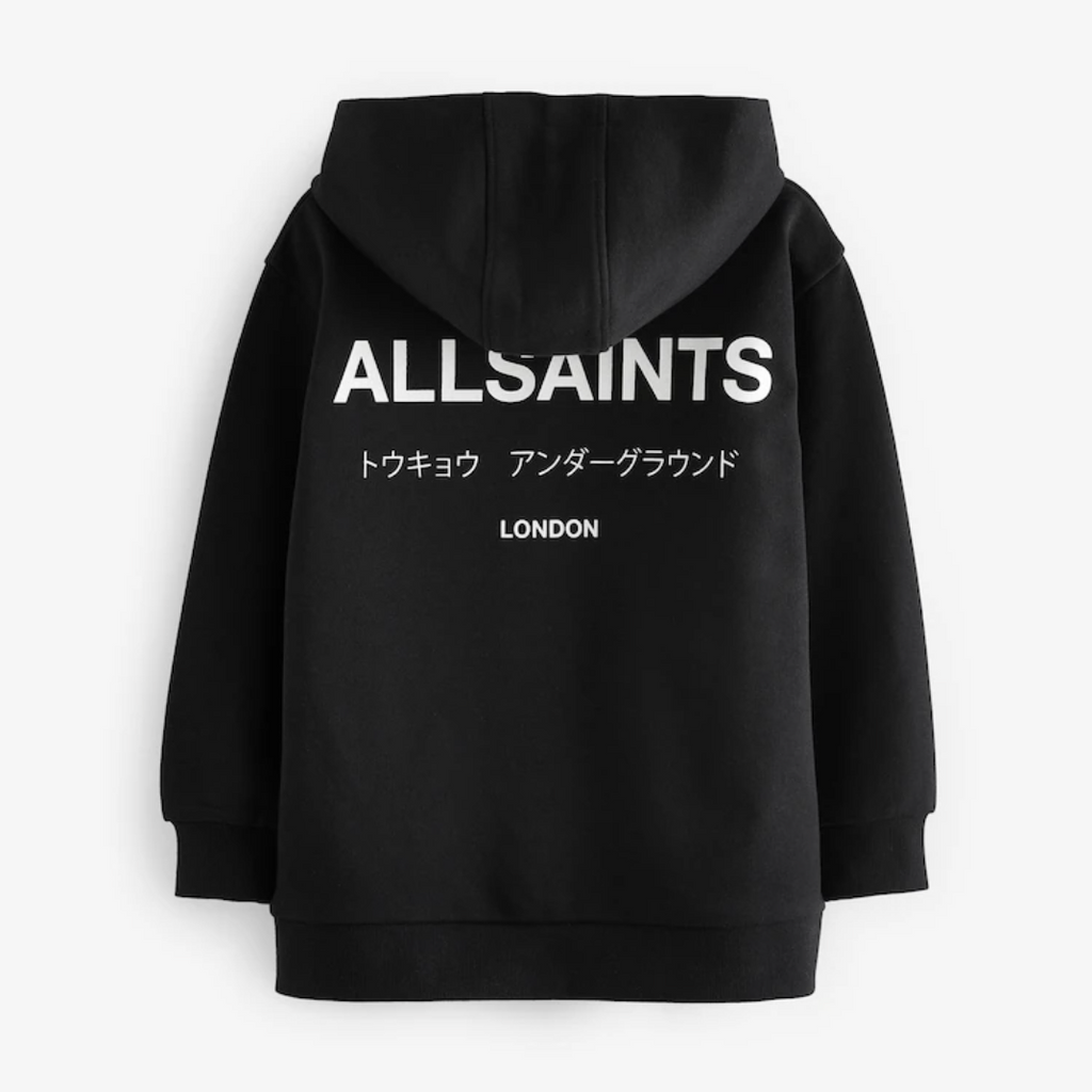 smALLSAINTS Black Oversized Underground Pullover Hoodie