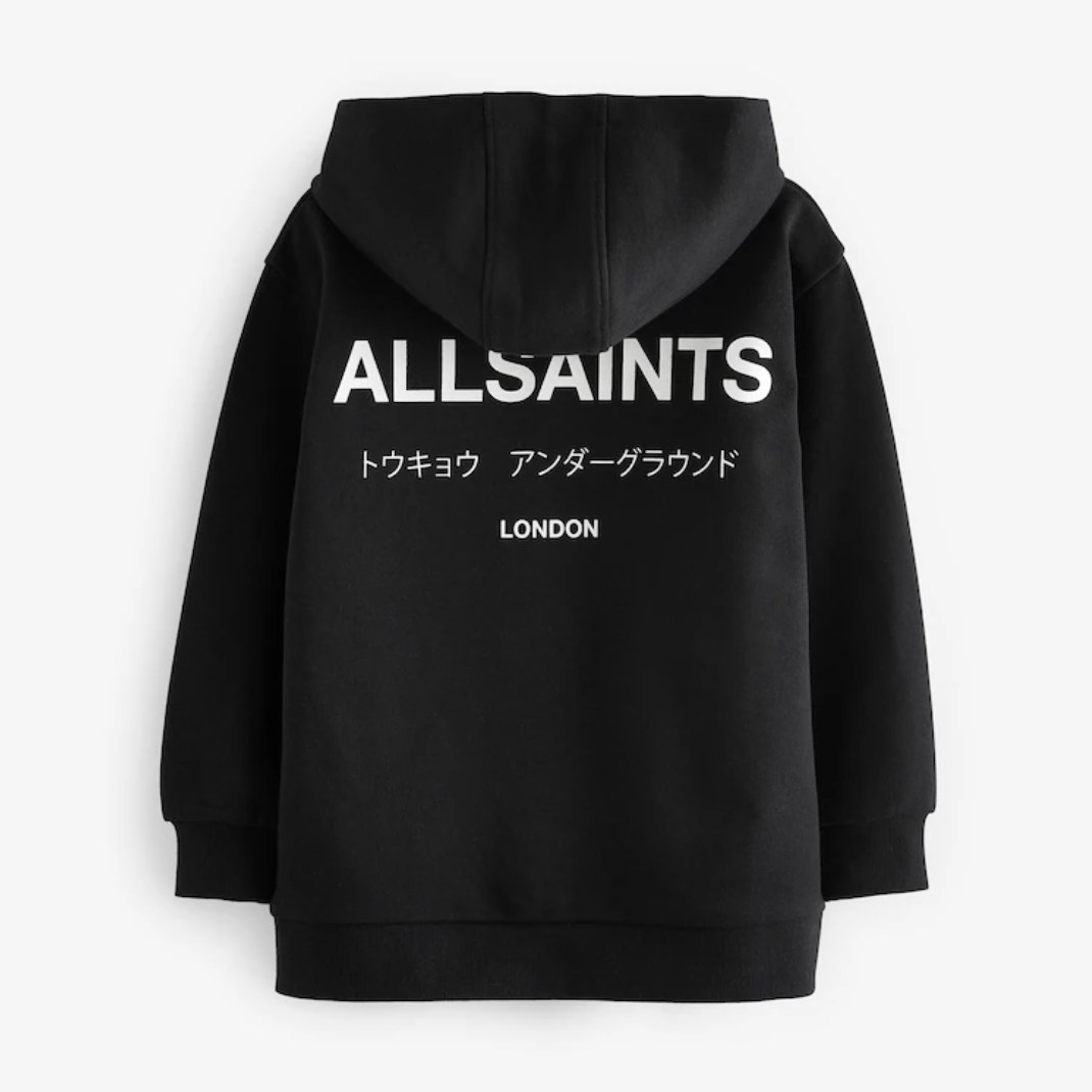 smALLSAINTS Black Oversized Underground Pullover Hoodie
