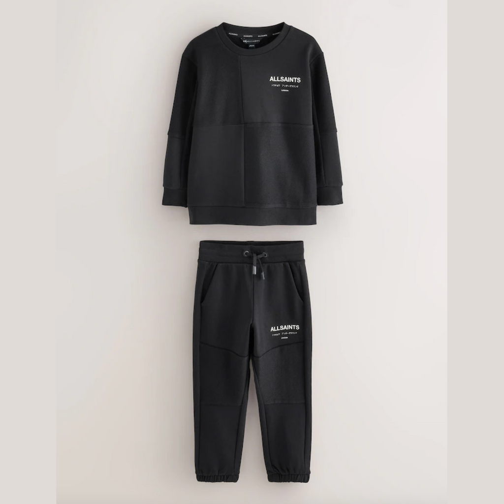 smALLSAINTS Black Underground Oversized Textured Panel Sweatshirt and Joggers Set