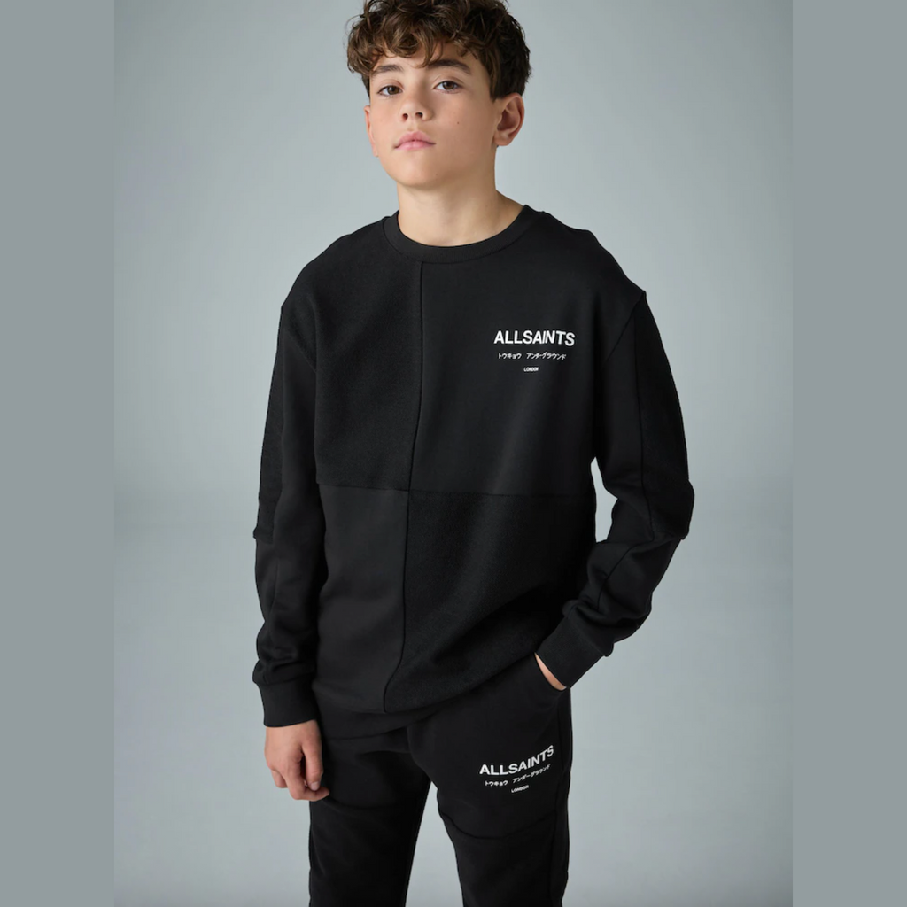 smALLSAINTS Black Underground Oversized Textured Panel Sweatshirt and Joggers Set