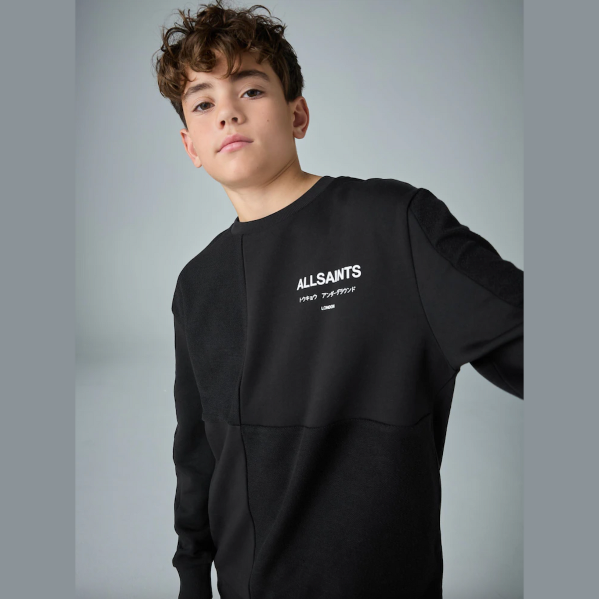 smALLSAINTS Black Underground Oversized Textured Panel Sweatshirt and Joggers Set