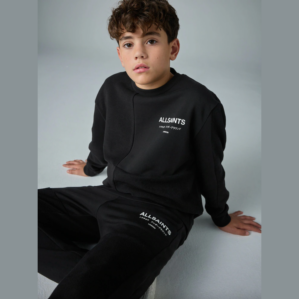 smALLSAINTS Black Underground Oversized Textured Panel Sweatshirt and Joggers Set