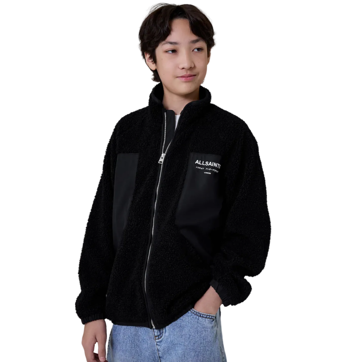 smALLSAINTS Black Underground Washed Fleece Jacket - Black
