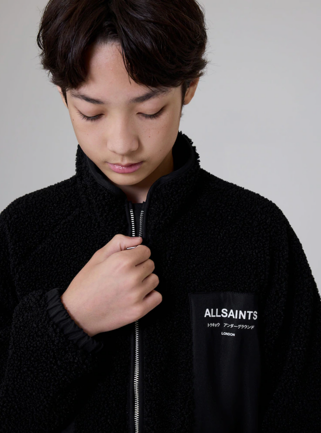 smALLSAINTS Black Underground Washed Fleece Jacket - Black