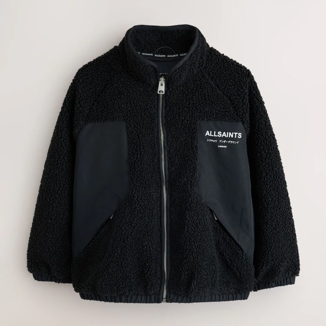 smALLSAINTS Black Underground Washed Fleece Jacket - Black